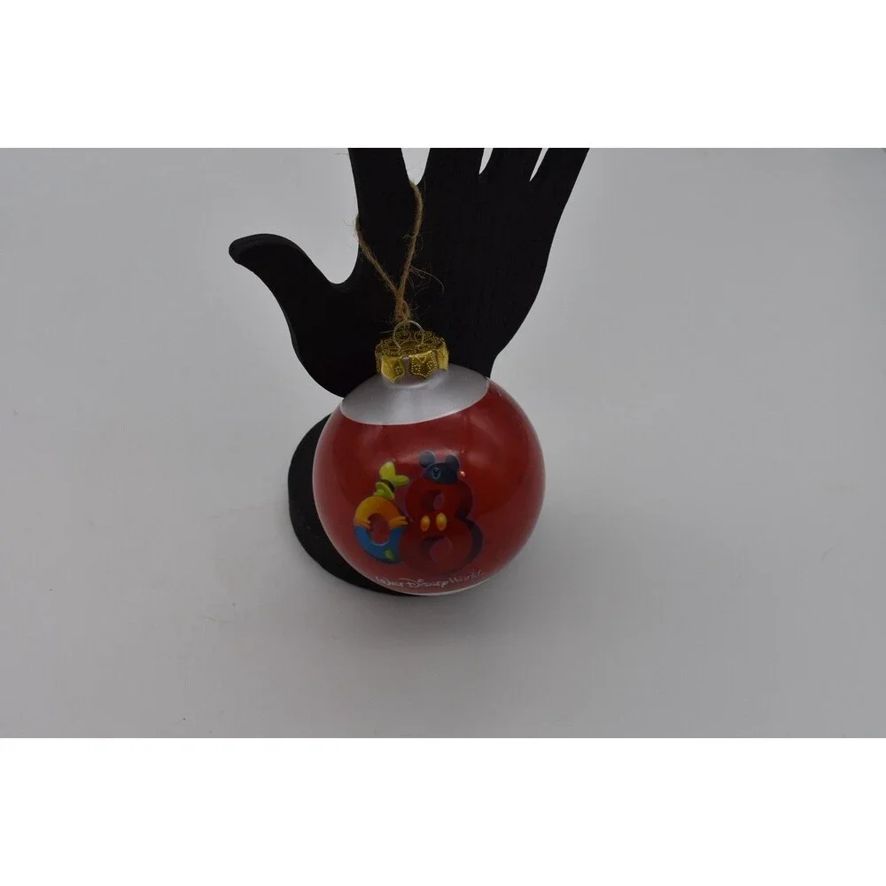 Disney 2008 Glass Ball Christmas Ornament Disneyland Goofy Donald Mickey Minnie